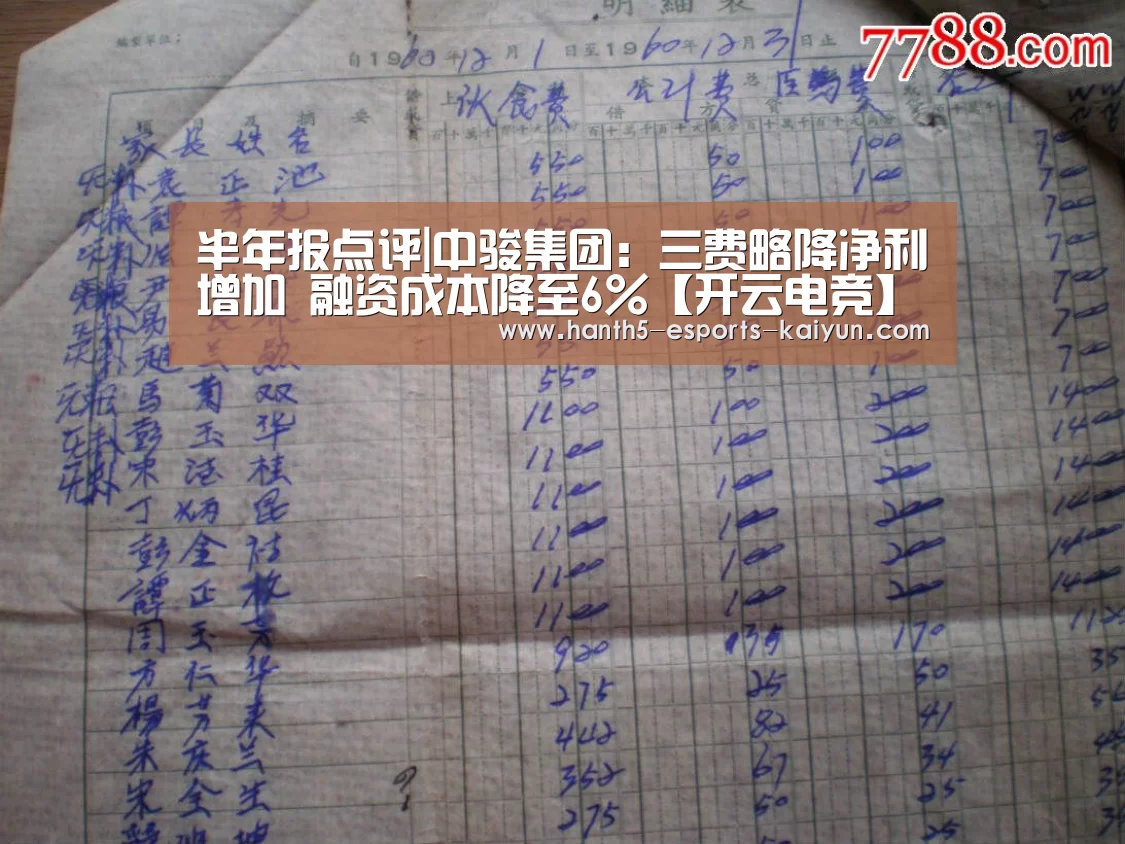 半年报点评|中骏集团：三费略降净利增加 融资成本降至6%【开云电竞】
